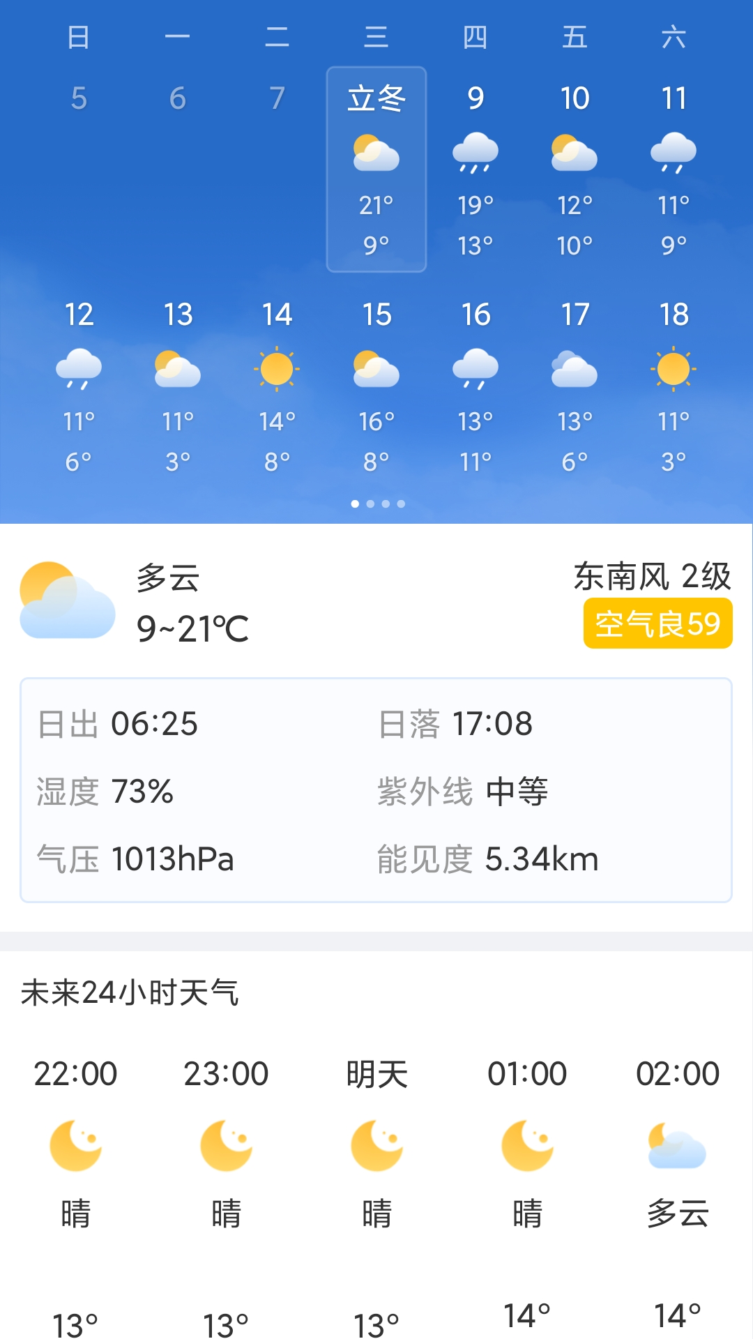 点点天气预报手机软件app截图